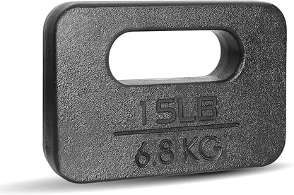 Yes4All Cast Iron Rucking Weight for Backpack, Training Weight Plate with Ergonomic Rounded Handle, Protective Glossy Finish for Weighted Walking, Hiking, Rucking, Resistance Workout, 10 LB