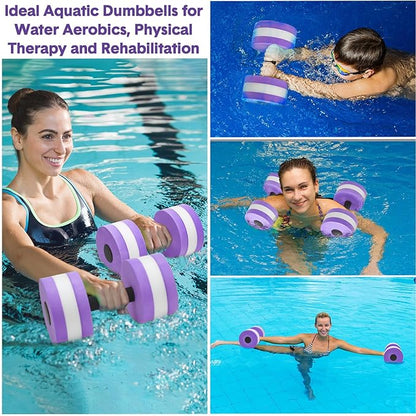 5 Pcs Pool Aquatic Exercise Set Including 2 Lightweight Water Dumbbells, 2 Ankle Swimming Weights, and Swim Belt Water Exercise Equipment for Aquatic Aerobics