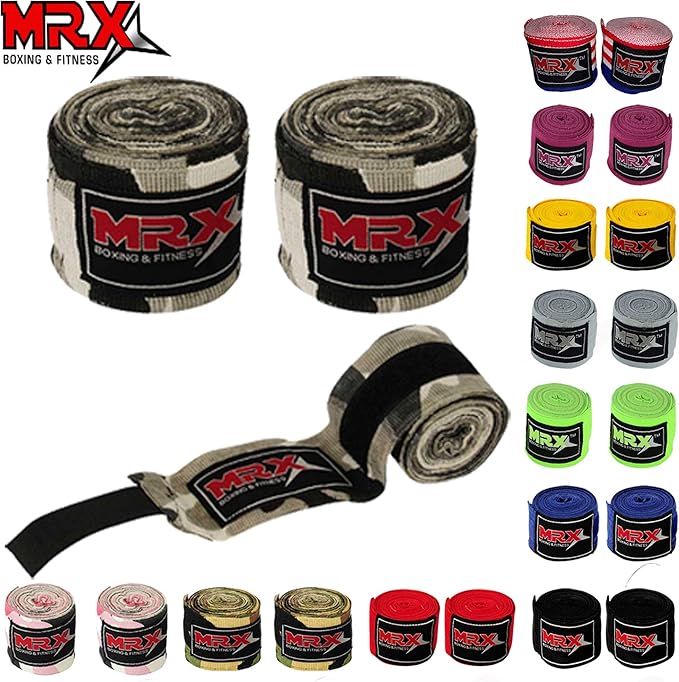 MRX BOXING & FITNESS Boxing Hand Wraps 100% Cotton Multi Colors Great for MMA Boxing Muay Thai Kick Boxing Training 118, 160, 180 Length