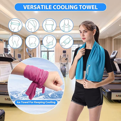 SYOURSELF Cooling Towel, Cooling Towels for Neck,40" x 12"Ice Towel for Instant Cooling Relief, Soft Breathable Chilly Towel, Perfect Yoga, Golf, Sports, Gym, Workout, Athletes Towel (1PC-Hot Pink)