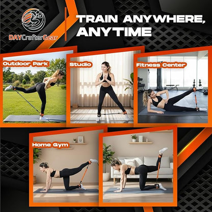 Ankle Resistance Bands with Cuffs & Bonus Fabric Resistance Bands for Working Out – Home Workout Set for Legs, Glutes, Yoga, Pilates, Rehab, Strength Training Women & Men – Includes Bag & Guide