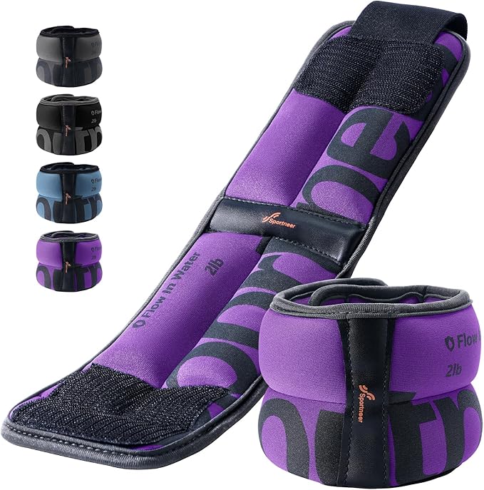 Sportneer Ankle Weights for Men Women Strength Training, 4/10 lbs Pair Leg Weights Set Comfortable and Soft Perfect for Dancing Running Walking Fitness Workout