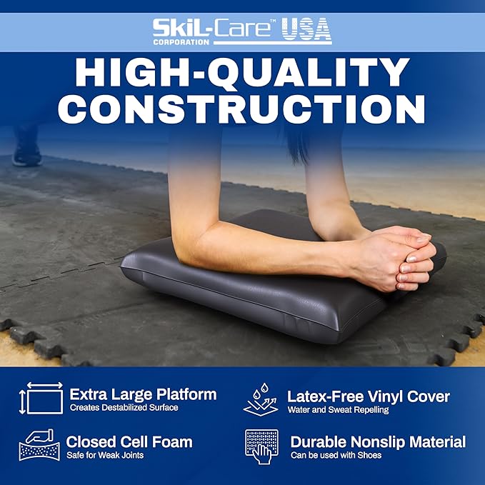 Skil-Care Balance Stability Foam Pad, 17.5” x 15.5”, Non-Slip Surface for Rehabilitation, Physical Therapy, Closed-Cell Foam with Wipe-Clean Vinyl Cover, Latex-Free