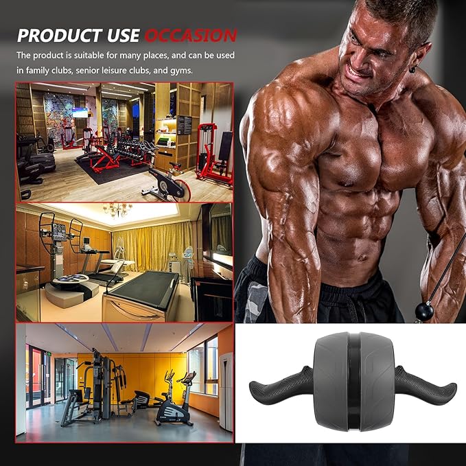 DOITOOL Automatic Rebound Ab Wheel Roller with Knee Mat, Fitness Wheel Exercise Equipment for Core Workout and Abdominal Training, Home Gym Strength Trainer for Men and Women