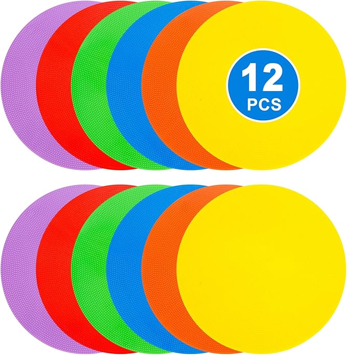 9 inch Spot Markers Flat Field Cones,Non Slip Spot Floor Dots for Soccer Basketball Baseball Sports Speed Agility Training