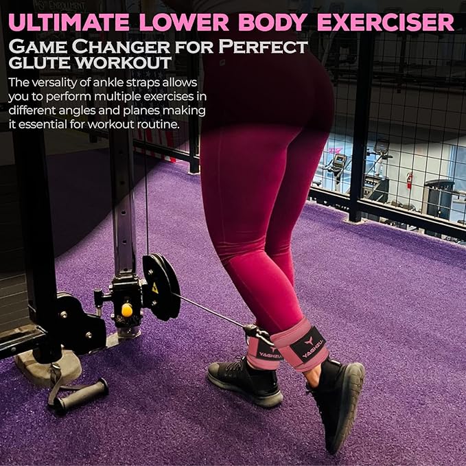 Ankle Straps for Cable Machines Women, Glute Kickback Cable Machine Attachments, Gym Ankle Cuffs, Wrist Cuffs for Workout, Leg Training Accessory, Fitness Gear for Home or Gym
