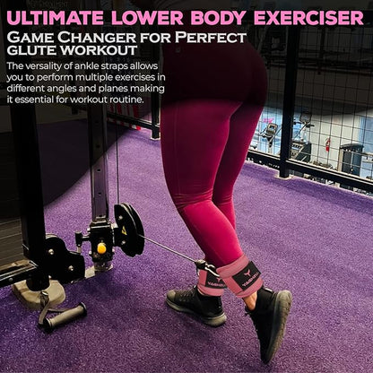 Ankle Straps for Cable Machines Women, Glute Kickback Cable Machine Attachments, Gym Ankle Cuffs, Wrist Cuffs for Workout, Leg Training Accessory, Fitness Gear for Home or Gym