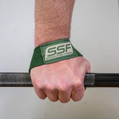 SERIOUS STEEL FITNESS Military OD Green Weight Lifting Straps