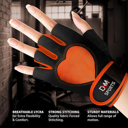 DXM SPORTS Workout Gloves for Women with Wrist Support - Weight Lifting Gloves for Gym, Cycling, Training - Exercise Gloves for Women
