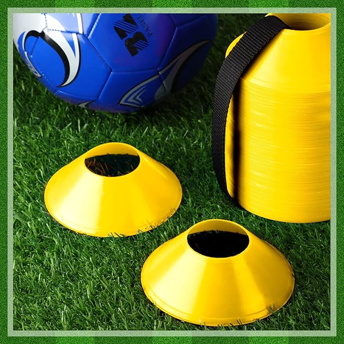 Hanaive 100 Pieces Mini Soccer Cones for Sport Drills 5 Inch Agility Disc Cones with Accessories for Kids Football Training