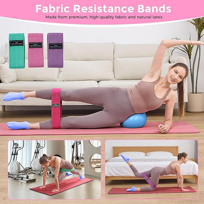 Home Pilates Kit Pilates Equipment Set, Better Yoga Pilates Essentials Kit for Women with 14.5" Pilates Ring, Ball, Resistance Bands, Ankle Weights, Dumbbells, Sliders, Stretch Band, Yoga Strap Socks