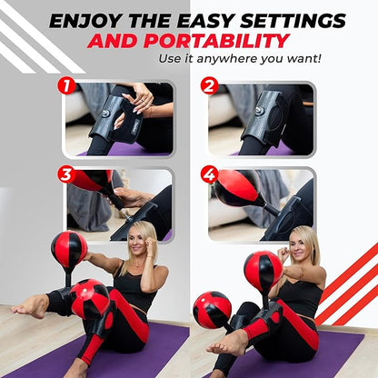Abs Workout Equipment Punching Bag for Adults – Fun Sit Up Exercise Equipment for Crunches – Speed Punching Bag Crunches, Leg Trainer, Waist Trainer for Home Workout, Office, Fitness Gifts
