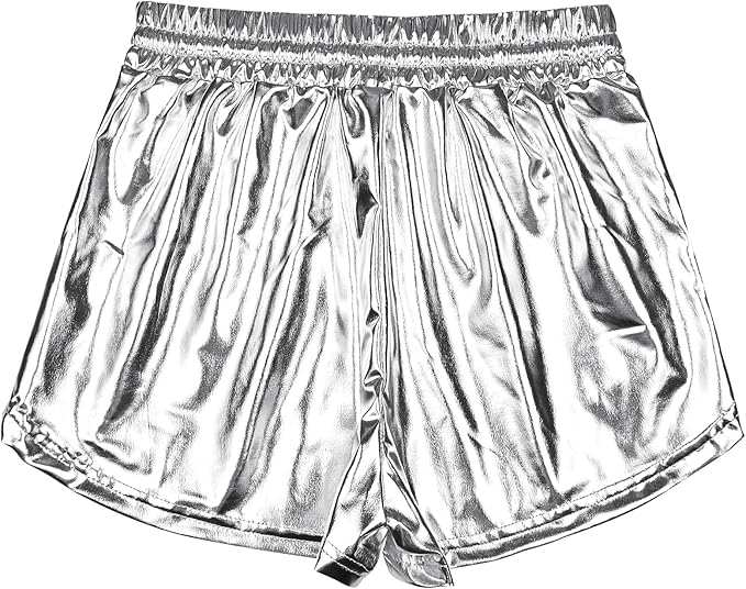 Perfashion Women's Metallic Shorts Summer Sparkly Hot Outfit Shiny Short Pants