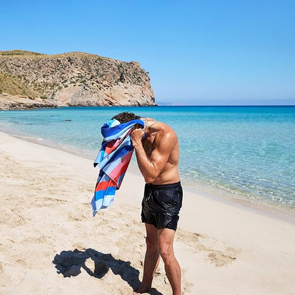 Dock & Bay Beach Towel - Quick Dry, Sand Free - Compact, Lightweight - 100% Recycled - Includes Bag - Ocean Pavilion - Extra Large (200x90cm, 78x35)