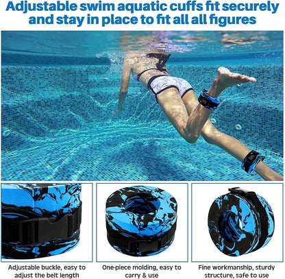 5 Pcs Pool Aquatic Exercise Set Including 2 Lightweight Water Dumbbells, 2 Ankle Swimming Weights, and Swim Belt Water Exercise Equipment for Aquatic Aerobics