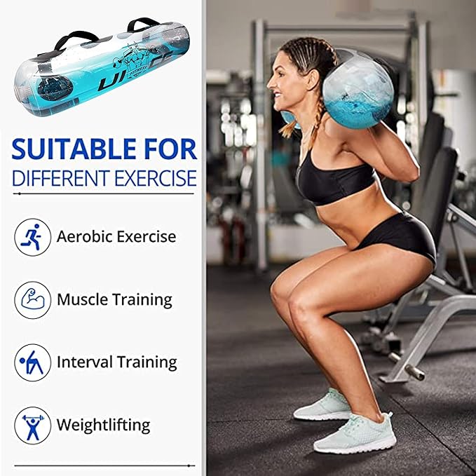 UICE Heavy Duty Adjustable Aqua Bag Ultimate Core and Balance Workout-Sandbag Alternative Portable Stability Fitness Equipment for Training Ball Shape Home Outdoor Water Weights Sandbag Alternative