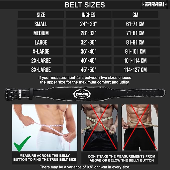 Farabi Sports Powerlifting Belt 100% Genuine Leather Weight Lifting Belt 4" wide Gym Belt Men and Women Weightlifting Belt for Gym Training Bodybuilding and Workout belt