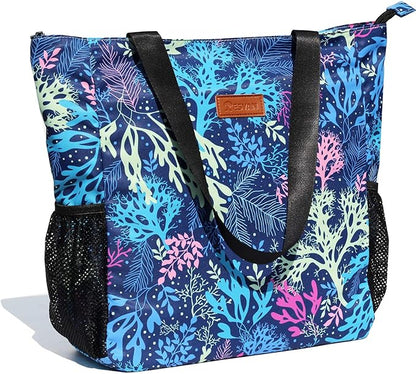 Original Floral Water Resistant Large Tote Bag Shoulder Bag for Gym Beach Travel Daily Bags Upgraded