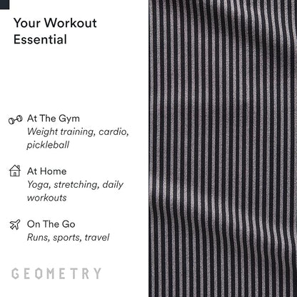GEOMETRY Gym Towels for Working Out - Double-Sided, Compact & Quick Dry, Super Absorbent Microfiber Sweat Towel - Premium Microfiber for Gym - in Line, 16" x 30", 1 Piece