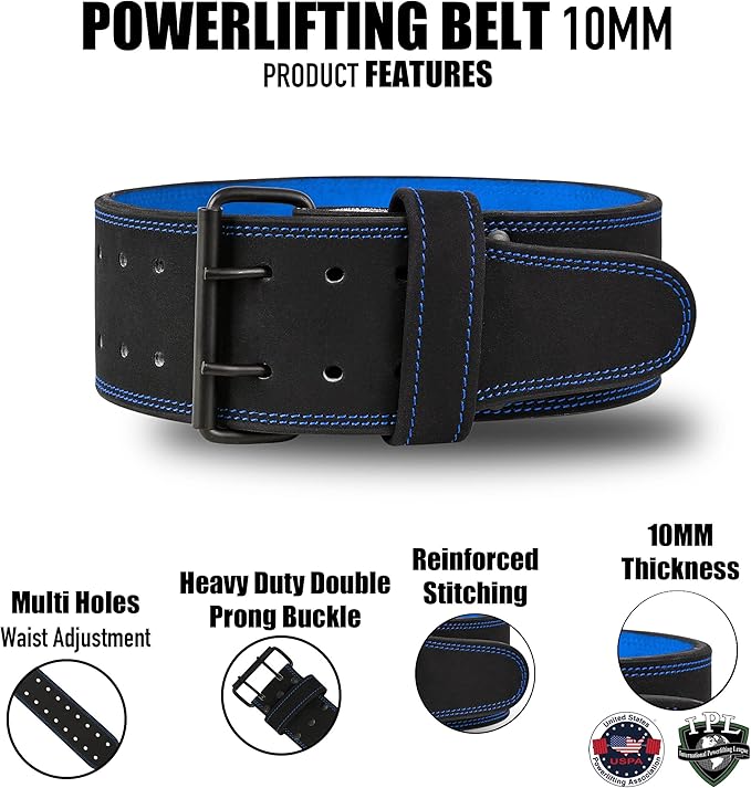 Beast Power Gear Weight Lifting Belts - Free Strap 4” Wide 10mm Thick for Weightlifting Bodybuilding Powerlifting Belt Superior Back Support Gym Belts for Men Women