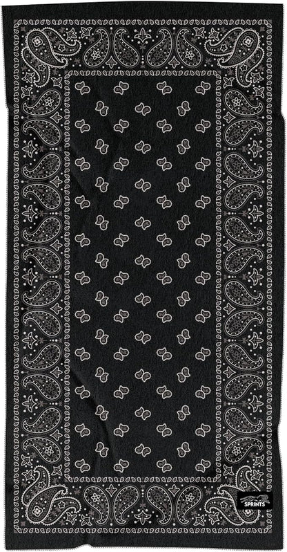 Sprints Athletic Running Towel, Full-Sized, Car Seat Cover - Performance Microfiber (Paisley Probs)
