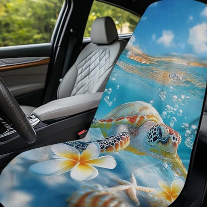 Bulopur Tropical Sea Turtle Beach Towel Soft Sand Free Sweatproof Car Seat Cover Towel for Yoga Mat Non-Slip Breathable Washable Sweat Towels Fits for SUV Sedan Truck