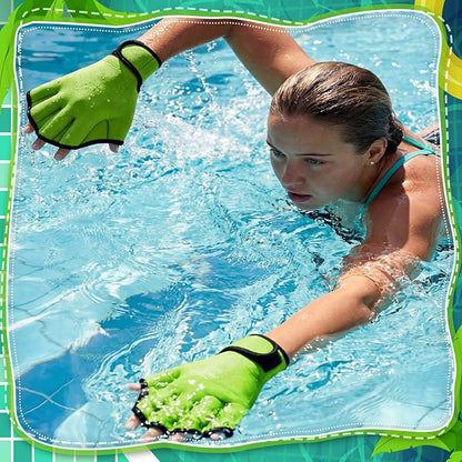 Hungdao Water Aerobics Set for Aquatic Exercise Include Foam Water Dumbbell Swim Aquatic Cuffs Ankle Arm for Sport Swimming Glove Pool Resistance Weights Fitness Equipment for Workout Training