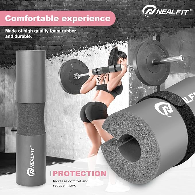 Barbell Pad Squat Pad for Squats—Squat Bar Pad—Great for Weightlifting,Lunges and Hip Thrusts—Foam Sponge Pad—Fit Standard and Olympic Bars Perfectly