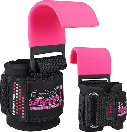 Weight Lifting Rod Hooks Heavy Duty Wrist Wraps Power Weight Lifting Training Gym Grips Straps Set of 2