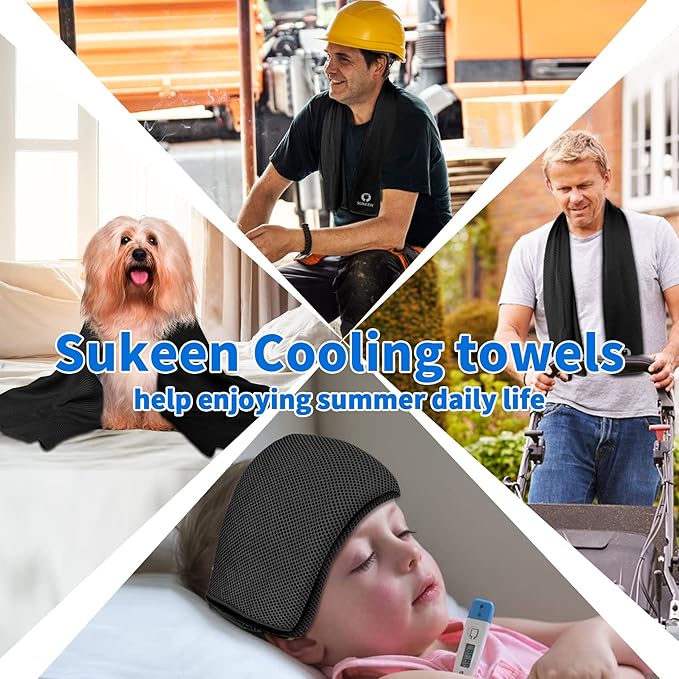 Sukeen Cooling Towel for Neck and Face (40"x12"), Microfiber Bulk Cooling Towels for Athletes Cooling Neck Wraps Instant Cooling Towels for Yoga,Gym,Golf,Running,Fitness and Workout