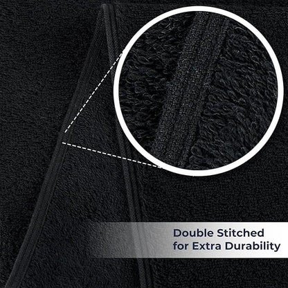 NUKURA 12’’ x 40’’, 450 GSM Gym Sweat Towel for Outdoor Workout, High Absorbent with Extra Softness, 100% Cotton Neck Towels, Black