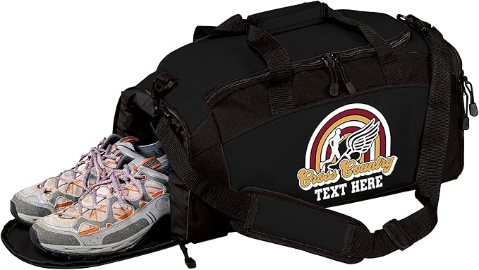 Personalized Cross Country Duffel Bag – Custom Name Team Logo XC Gym Travel Bag for Runners – Lightweight Athletic Sports Gear Bag for Boys & Girls