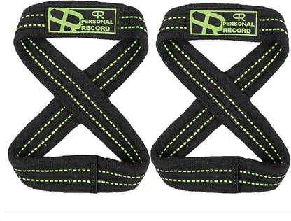 Deadlift Straps - Figure 8 Weightlifting Straps for Powerlifting, Bodybuilding, Strongman – Heavy Duty Grip Support Wrist Wraps for Men & Women