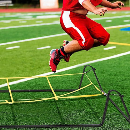 Soulchen 17 x 5 ft Running Ropes/Agility Ladder Soccer Footwork Training Net Adjustable Height Speed Ladder Basketball Football Soccer Training Equipment Fitness Workout Equipment for Youth Adults