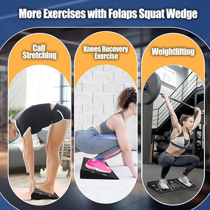 Squat Wedge Block One Piece: Heel Elevated Slant Board for Squats Weightliting Home Gym Squat Wedge