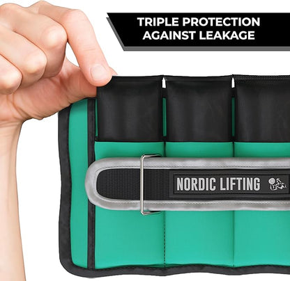 Nordic Lifting Adjustable Ankle Weights for Women & Men – 1 Pair (2–10 lbs) Wrist, Arm & Leg Weights for Gym, Yoga & Home Workouts – Secure Fit Strap Design – Durable Fitness Training Equipment