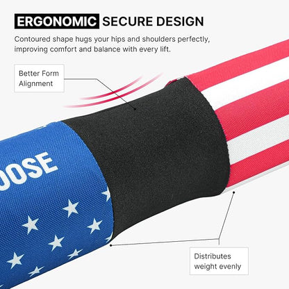 DMoose Fitness Barbell Pad for Hip Thrust, Squat & Lunges - Non-Slip Thick Foam Cushion for Neck and Back Support with Two Straps - Hip Thrust Pad for Leg Day - Fits All Olympic Bars and Smith Machine