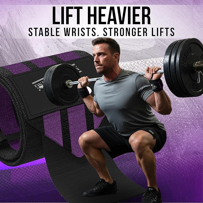Nordic Lifting Wrist Wraps (1 Pair/2 Wraps) – Lifting Wrist Wraps with Thumb Loop for Weightlifting, Powerlifting & CrossFit – Durable Wrist Support Straps for Men & Women – Gym Essentials for Heavy Lifts