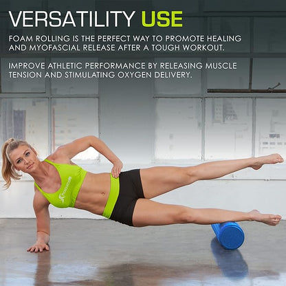 ProsourceFit High Density Foam Rollers Long, Firm Full Body Athletic Massage Tool for Back Stretching, Yoga, Pilates, Post Workout Muscle Recuperation