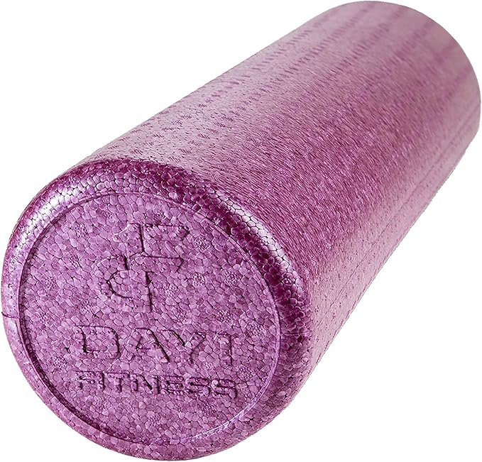 Day 1 Fitness High Density Muscle Foam Rollers - Sports Massage Rollers for Stretching, Physical Therapy, Deep Tissue, Myofascial Release - Ideal for Exercise and Pain Relief – Solid Purple, 18”