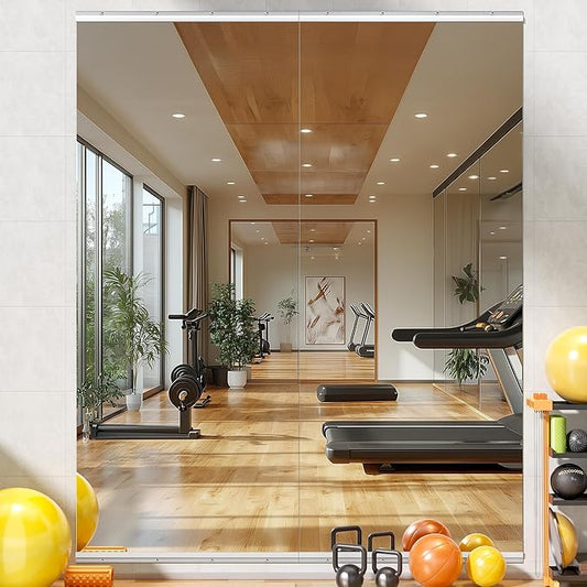 95"x40" 2 Pack Extra Large Home Gym Mirror Set, Full Body Wall Mounted Fitness Mirrors, 4MM Professional Grade Tempered Glass with Complete Installation Kit