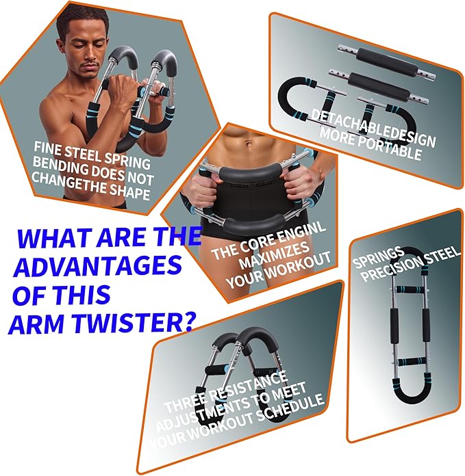 Arm Trainer – Multi-Functional Chest Workout Equipment for Men, Portable Twister Arm Trainer & Ab Machine, Full Body Fitness Equipment, Home Chest Press Machine