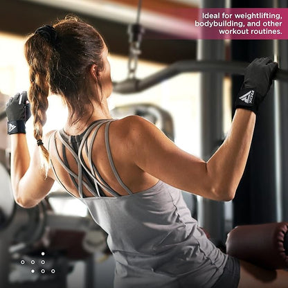 RDX Weight Lifting Gloves, Additional Stretchable Long Wrist Support, Full Palm Grip, Men Women Fitness HIIT Workout, Bodybuilding Powerlifting Strength Training Cycling Exercise Home Gym Equipment