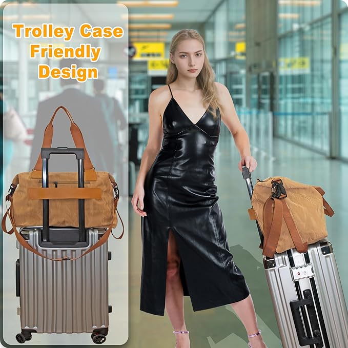 Gym Bag for Men & Women with Shoe Wet Bag - Waterproof Duffle Bag for Travel, Sports, Fitness & Workout (Deep Khaki)