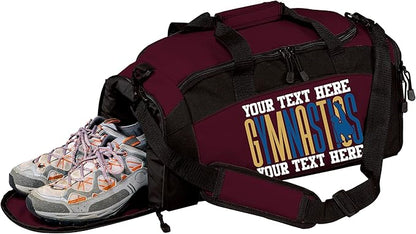 Personalized Men’s Gymnastics Duffel Bag – Custom Name & Team Colors Gym Bag for Boys Gymnast – Athlete Gear Bag for Practice, Meets & Travel