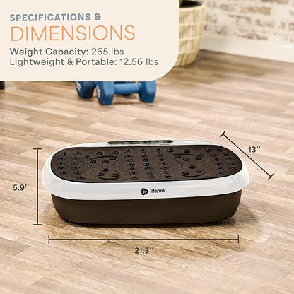 Lifepro HexaPlate Lite Vibration Plate Exercise Machine with Magnetic Acupoints - Full Body Vibration Platform for Beginners and Recovery - Lymphatic Drainage Massager for Muscle Toning and Fitness