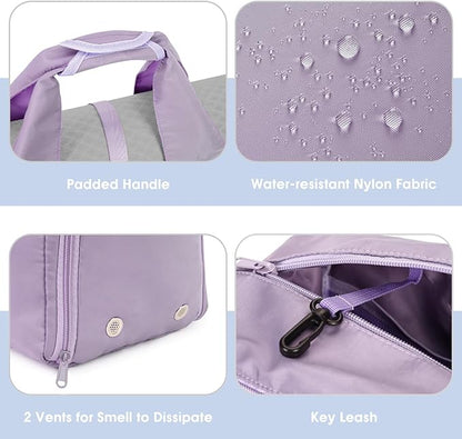 sportsnew Yoga Gym Bags for Women with Shoes Compartment & Wet Dry Storage Pockets & Adjustable Yoga Mat Holder, Patent Pending