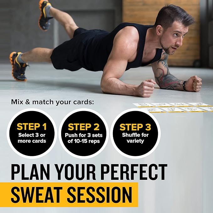 NewMe Fitness Bodyweight Workout Cards, Instructional Fitness Deck for Women & Men, Beginner Fitness Guide to Training Exercises at Home or Gym (Bodyweight, Vol 1)