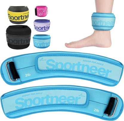 Sportneer Ankle Weights 0.5/1/2/3/5 LBS 1 Pair Wrist Leg Arm Weights for Women Men Kids Child with Adjustable Straps, Strength Weighted for Jogging Running Walking Fitness Gym Workout