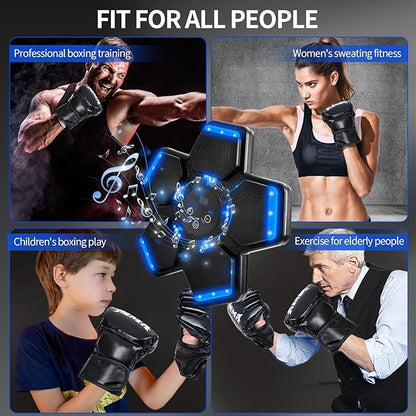 Music Boxing Machine for Adults and Kids, Smart Bluetooth Boxing Training Equipment with Gloves, Target Workout Equipment for for Home, Office